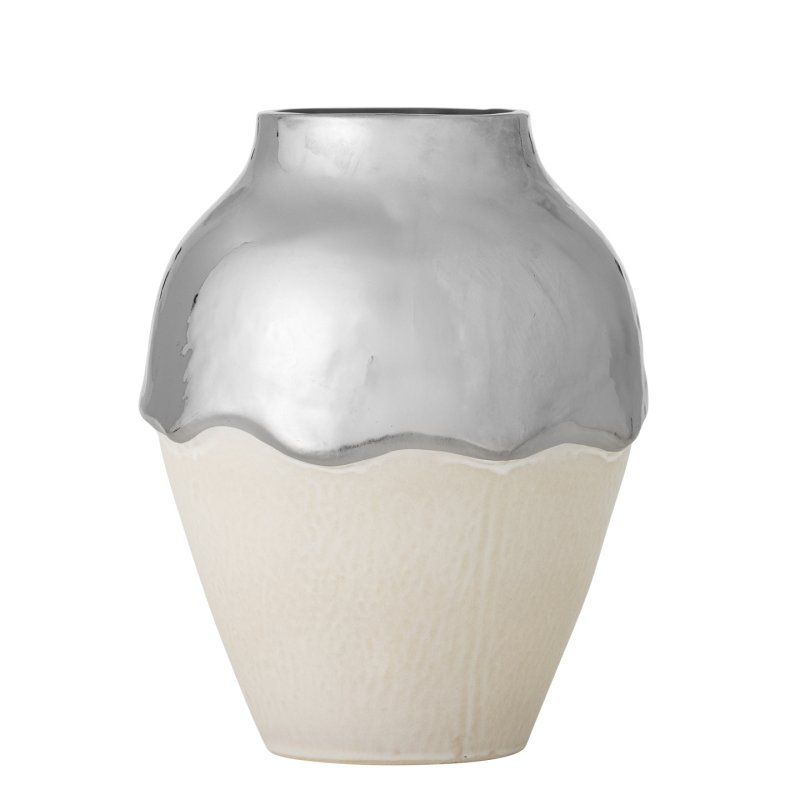 Bloomingville - Silvio Vase - Silver - Stoneware