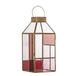 Bloomingville - Drew Lantern - Rose - Glass
