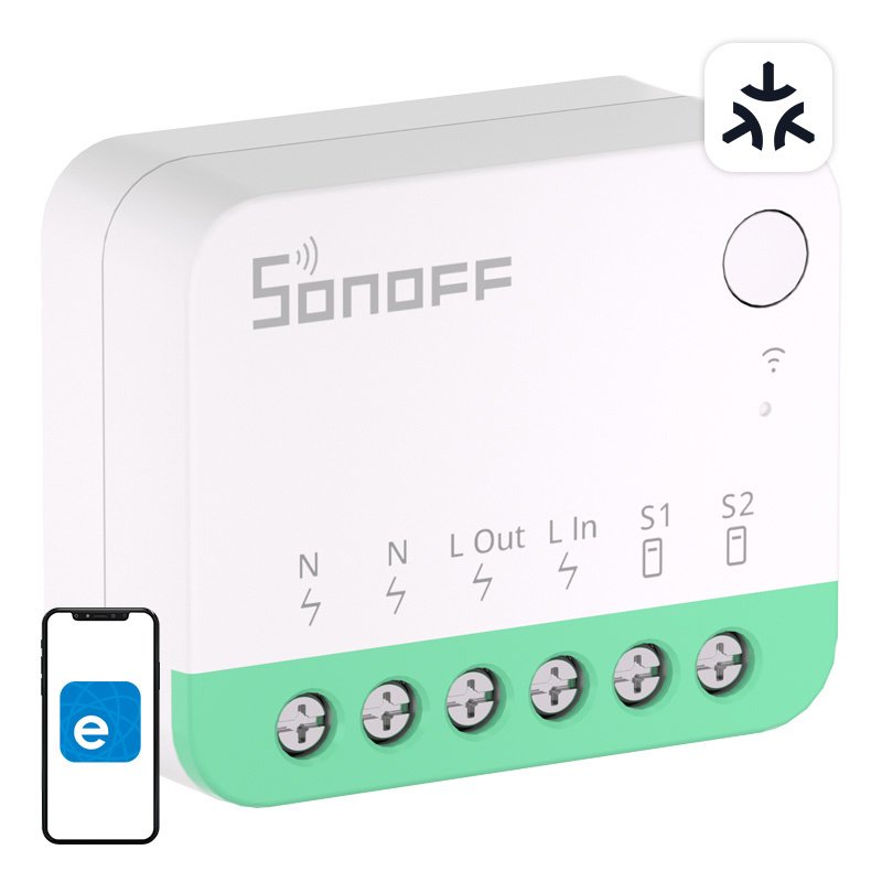 Sonoff MINIR4M Matter smart WiFi mini switch (HomeKit, SmartThings, Home Assistant).