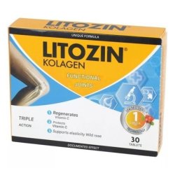 Litozin Collagen with Wild Rosehip and Vitamin C 30 Tablets for Healthy Flexible Joints