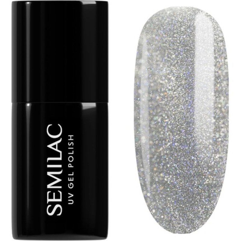 Semilac UV Nail Polish 961 Magnetic Flash 7ml Silver Cat Eye Effect