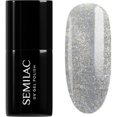 Semilac UV Nail Polish 961 Magnetic Flash 7ml Silver Cat Eye Effect