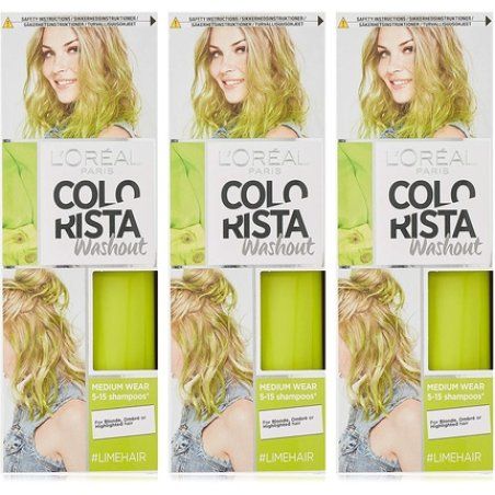 L'Oreal Paris Colorista Wash Out Neon Semi-Permanent Hair Dye Lime Green 80ml
