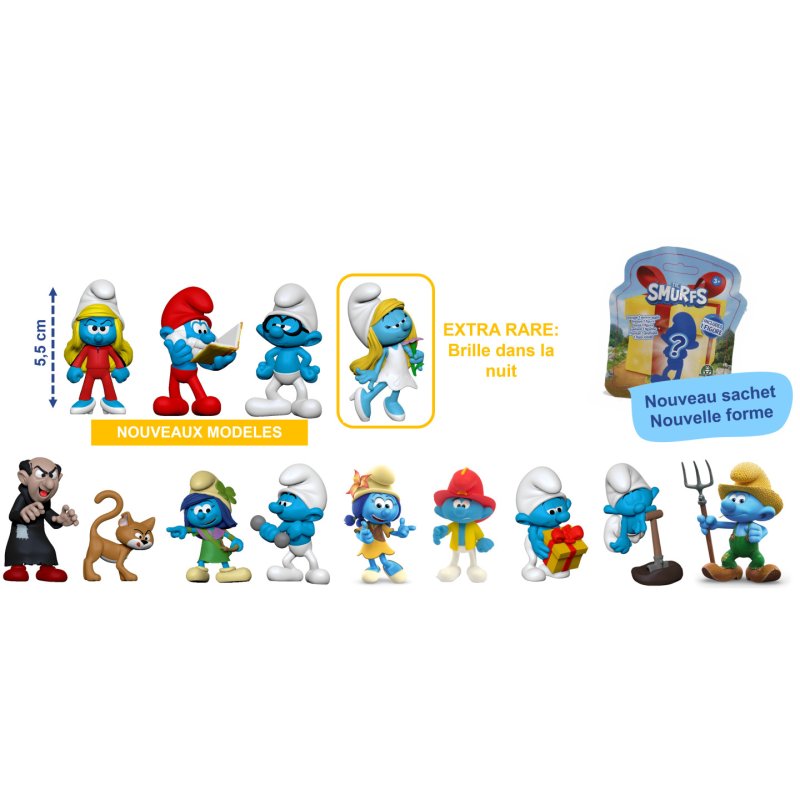 GP TOYS Les Schtroumpfs - Sachet de 1 Figurine 5,5 cm - Asst 3 - en présentoir