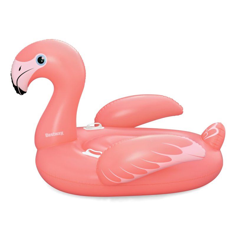 Bestway Bouée à chevaucher flamant rose Flamenco pour adultes 1,68 m x 1,20 m