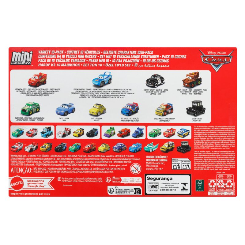 PACK 10 MINI VEH CARS