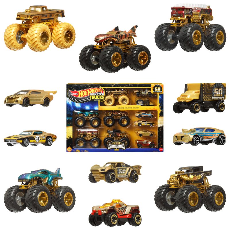 Hot Wheels Monster Trucks – Trophy Champions – Coffret véhicules