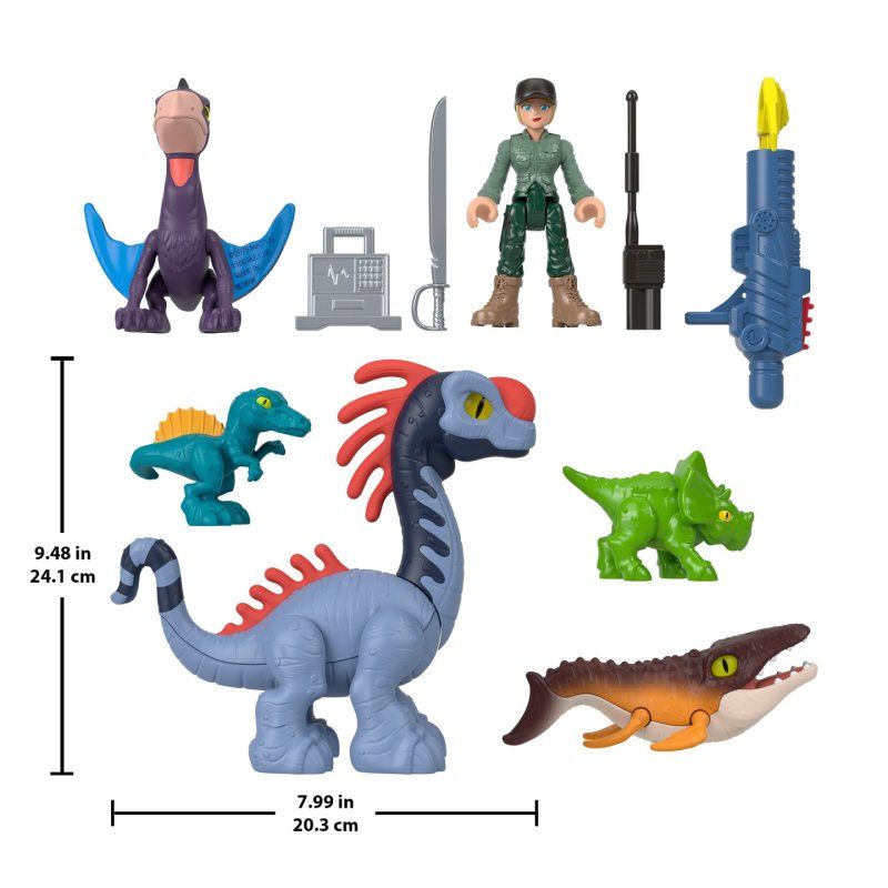 Fisher-Price Imaginext Jurassic World Rebirth Set with 6 Action Figures, Launcher & Accessories