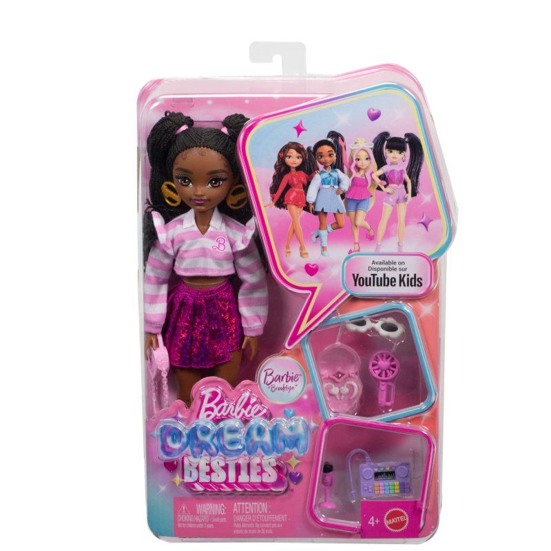 Barbie Dream Besties “Brooklyn” Doll & Accessories, Posable Fashion Doll & Themed Pieces
