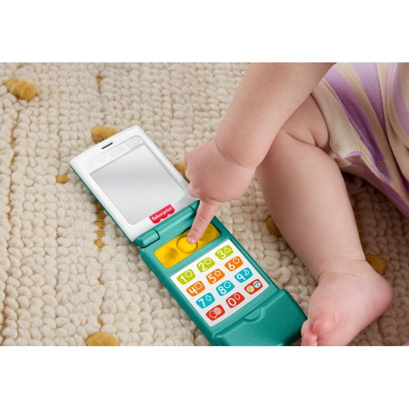 Fisher-Price Laugh & Learn Flip Phone, Baby & Toddler Musical Learning Activity Toy, Multilanguage Version