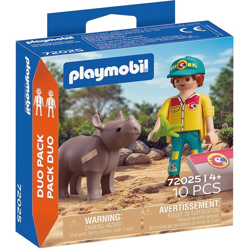 Playmobil 72025 - Duo Soigneur et Rhinocéros
