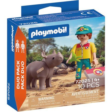 Playmobil 72025 - Duo Soigneur et Rhinocéros