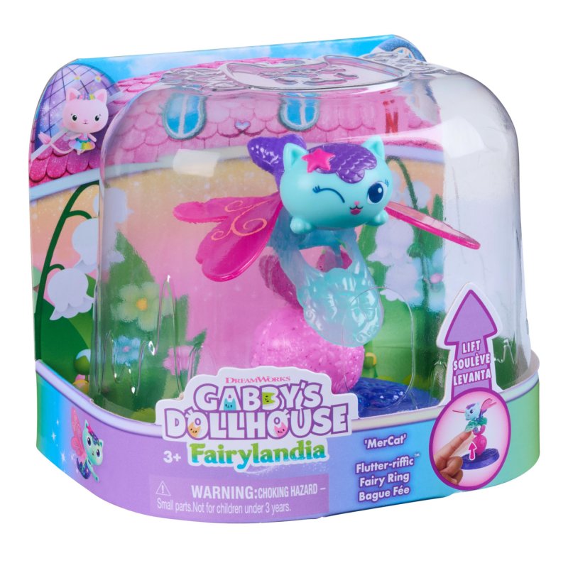Gabby's Dollhouse Gabby et la Maison Magique - Gabby Dollhouse - Bague Figurine Fée Fairylandia - Support D'Exposition