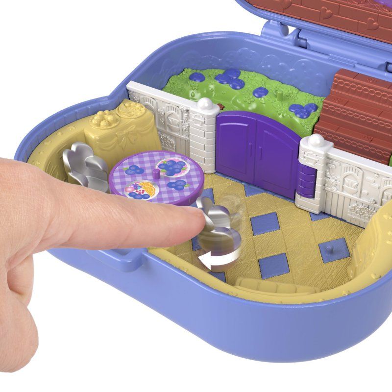 Polly Pocket Blueberry Besties Compact Playset with 1 Micro Doll and Pet, Travel Toy with Fruit Accessories