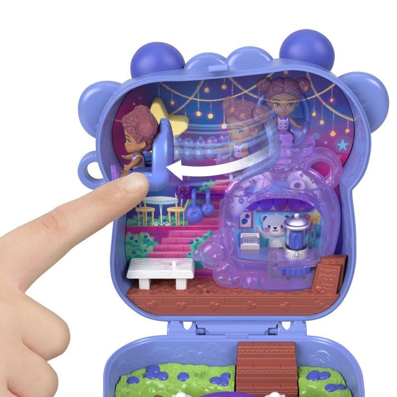 Polly Pocket Blueberry Besties Compact Playset with 1 Micro Doll and Pet, Travel Toy with Fruit Accessories