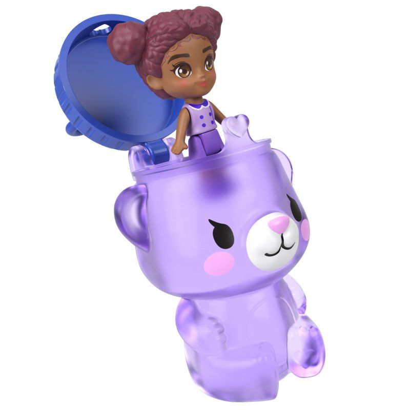 Polly Pocket Blueberry Besties Compact Playset with 1 Micro Doll and Pet, Travel Toy with Fruit Accessories