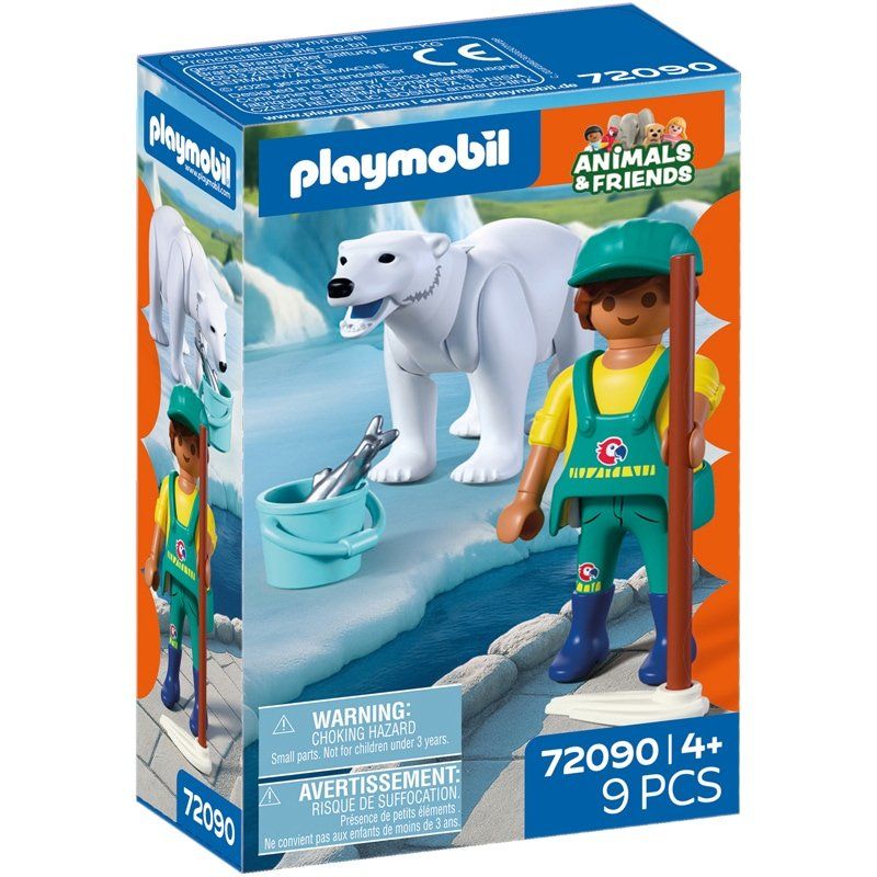 Playmobil Zoo : Ours polaire et gardien de zoo