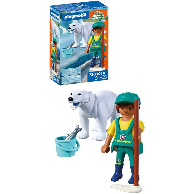 Playmobil Zoo : Ours polaire et gardien de zoo