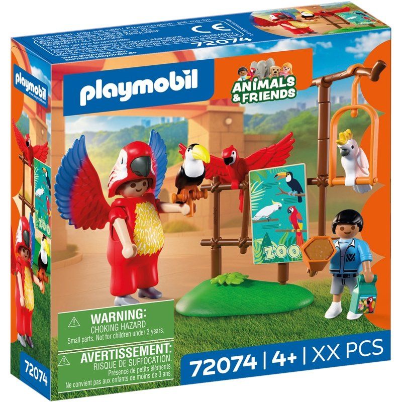 Playmobil Zoo : Mascotte perroquet coloré & enfant