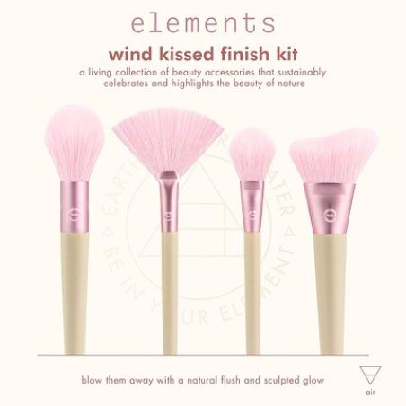 EcoTools Elements Limited Edition Wind-Kissed Professional Makeup Brush Set for Bronzer, Blush, or Highlighter - 4