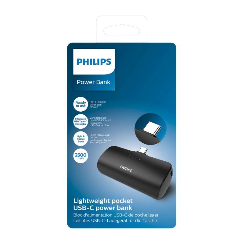 Philips DLP2510C/03 power bank Lithium-Ion (Li-Ion) 2500 mAh Wireless charging Black