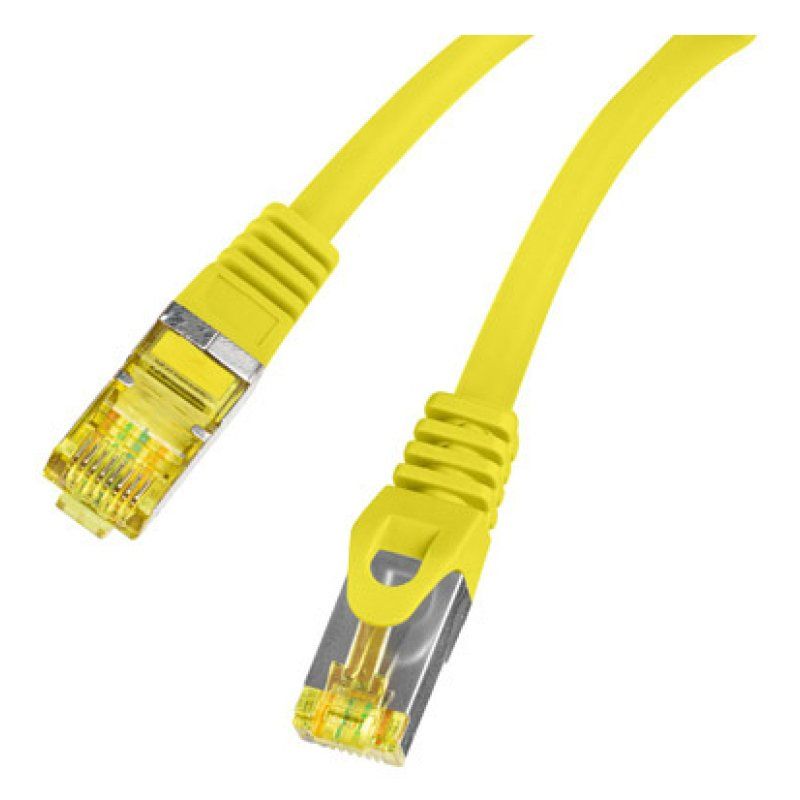 CABLE RED LANBERG LATIGUILLO CAT.6A S/FTP LSZH CU 1M AMARILLO FLUKE PASSED