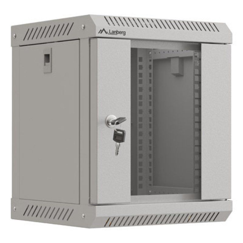 ARMARIO LANBERG MURAL RACK 10" 6U/300X300 FLAT PACK GRIS PUERTA CRISTAL