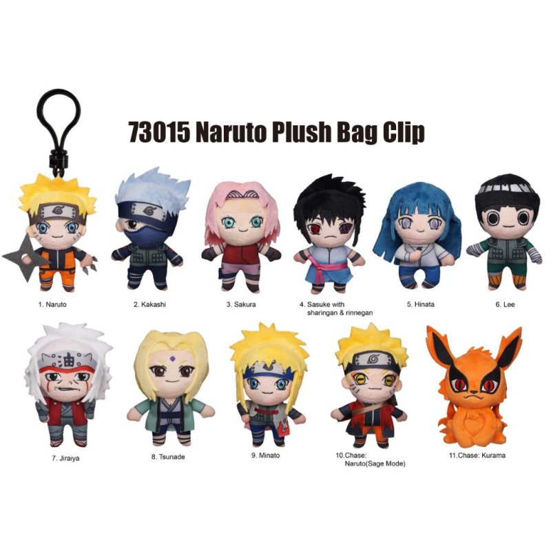 NARUTO - Plush Bag Clip (Display 24 Pcs)