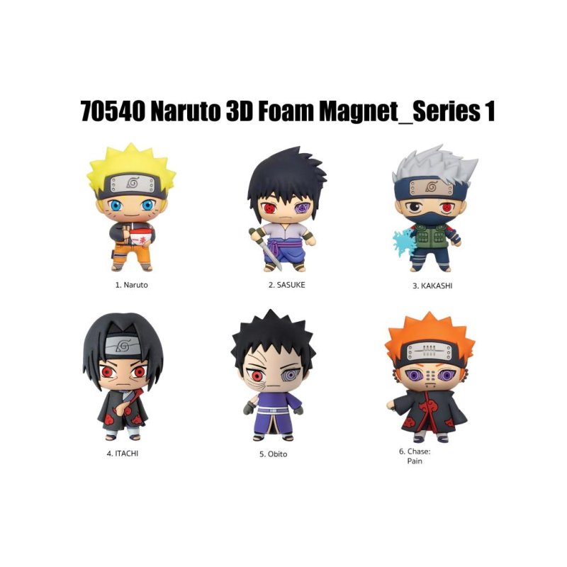 NARUTO - Series 1 - 3D Foam Magnets in blind bags (Display 12 Pcs)