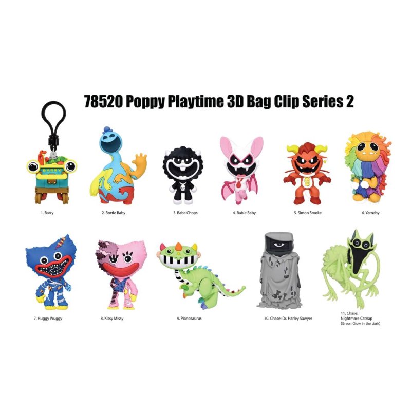 POPPY PLAYTIME - Series 2 - 3D Foam Bag Clip (Display 24 Pcs)