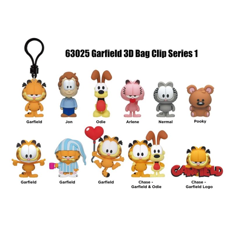 GARFIELD - Series 1 - 3D Foam Bag Clip (Display 24 Pcs)