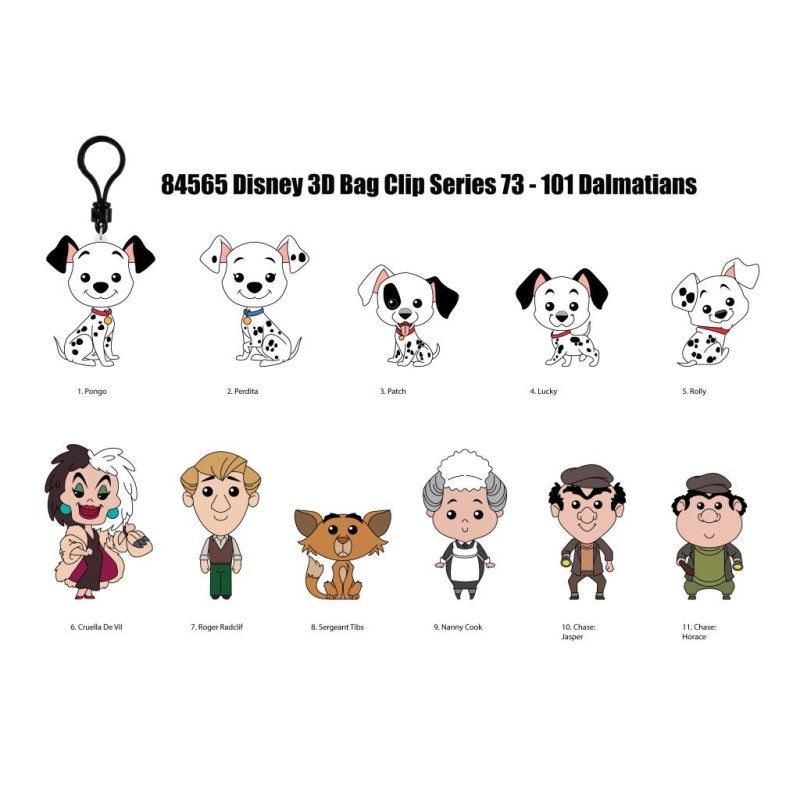 101 DALMATIENS - Series 72 - 3D Foam Bag Clip (Display 24 Pcs)