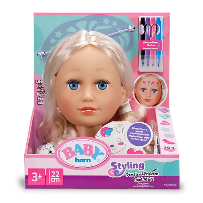 Zapf Baby born Stylingkopf Bemalen & Frisieren