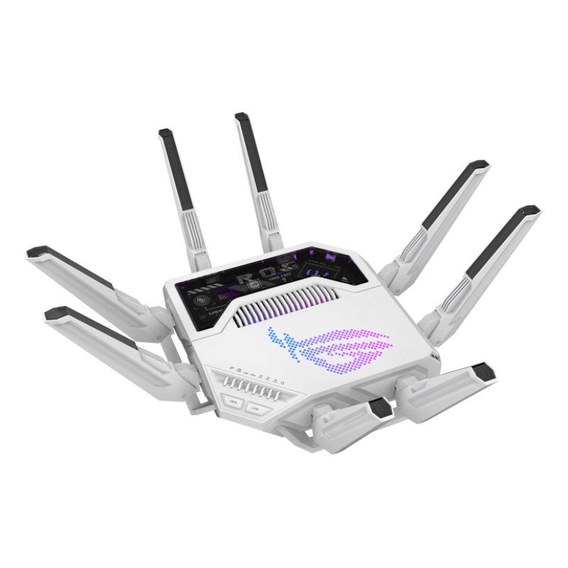ASUS ROG Rapture GT-BE19000AI wireless router 10 Gigabit Ethernet Tri-band (2.4 GHz / 5 GHz / 6 GHz) White