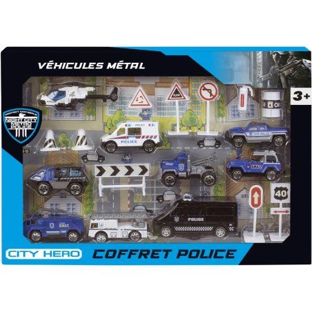 COF POLICE 19PCS 9 VEHI MET