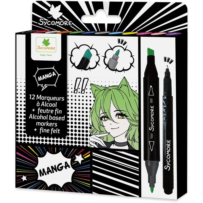 10 MARQUEURS ALCOOL MANGA