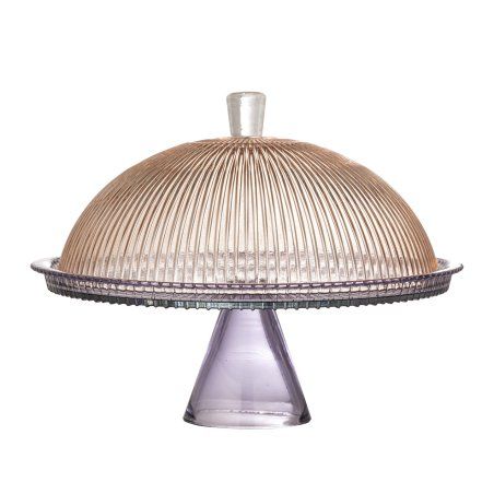 Bloomingville - Tayo Cake Tray with Dome - Multi - Glass