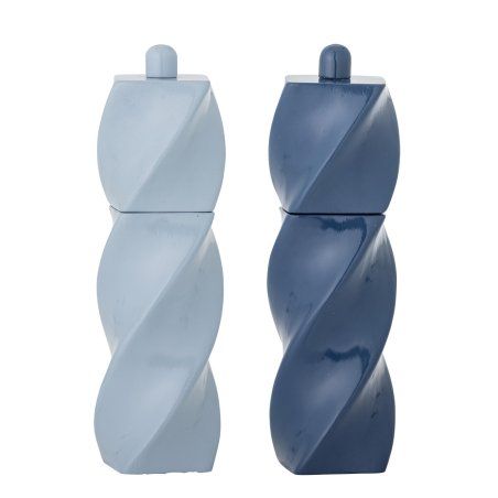 Bloomingville - Riley Salt & Pepper Mill - Blue - Rubberwood