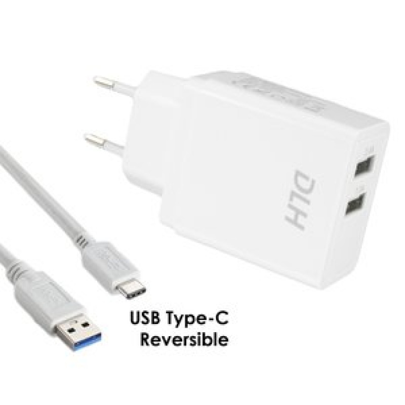 DLH DY-AU2552W mobile device charger Mobile phone, Smartphone, Tablet White AC Indoor