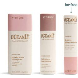 ATTITUDE Silky Pink Makeup Trio Set EWG Verified Titanium Dioxide-Free Plant and Mineral-Based Ingredients Vegan Beauty