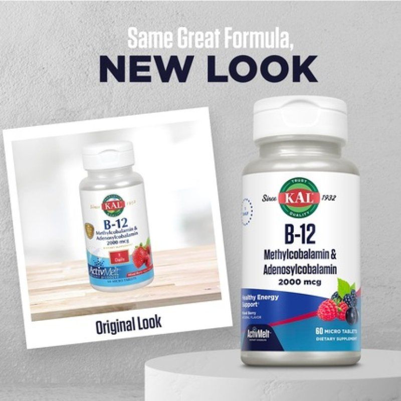 Kal Vitamin B12 Methylcobalamin and Adenosylcobalamin 2000 Mcg Activmelt