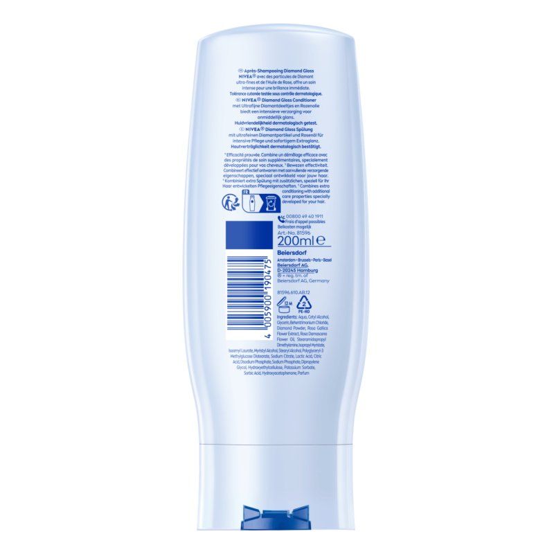 NIVEA Diamond Gloss Non-professional hair conditioner 200 ml Women