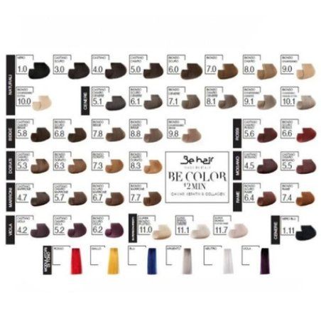 Be Hair Be Color 12 Min Permanent Hair Dye Cream Ammonia-Free 5.7 Light Chestnut Brown Color 100ml with Caviar Extract,