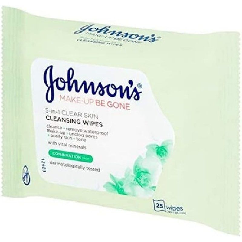 Johnson's Face Care Make-Up Be Gone Clear Skin Wipes 25 Count