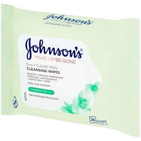 Johnson's Face Care Make-Up Be Gone Clear Skin Wipes 25 Count