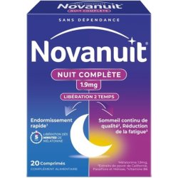 Novanuit Complete Night Melatonin 19mg Herbal Supplement with Vitamin B6
