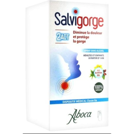 Aboca Salvigorge 2act Spray Without Alcohol 30ml
