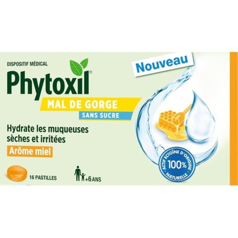 Phytoxil Sugar-Free Sore Throat Lozenges Honey Flavor Medical Device