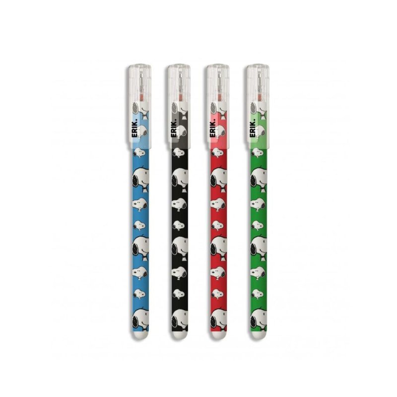 SNOOPY - Lot de 4 Stylo Effaçable
