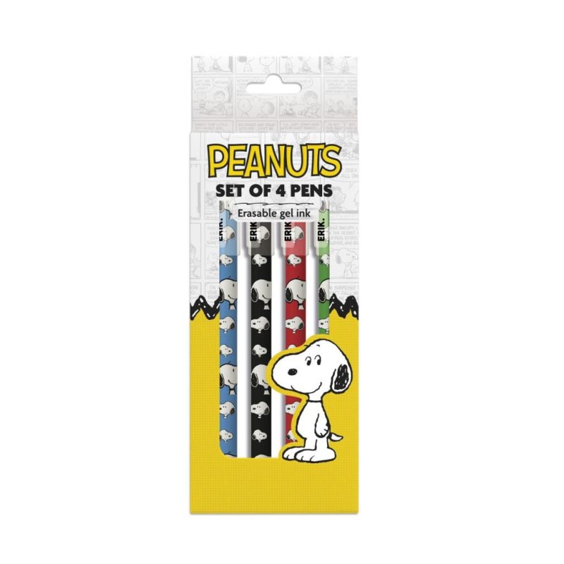 SNOOPY - Lot de 4 Stylo Effaçable